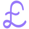 Pound sign illustration icon in purple