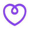 Heart lifeline in bright purple