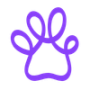 paw print lifeline in bright purple