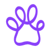 paw print lifeline in bright purple
